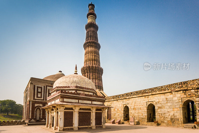 印度德里Qutub Minar Qutb尖塔